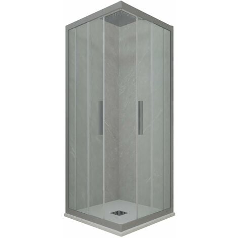 Box doccia 80x100 angolare scorrevole Silver h 200 Kolors