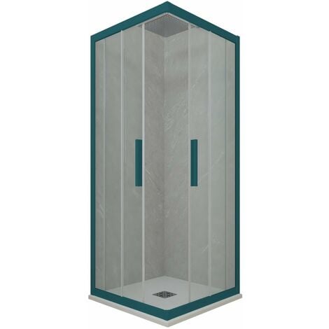Box doccia 80x100 angolare scorrevole Verde Night Watch h 200 Kolors