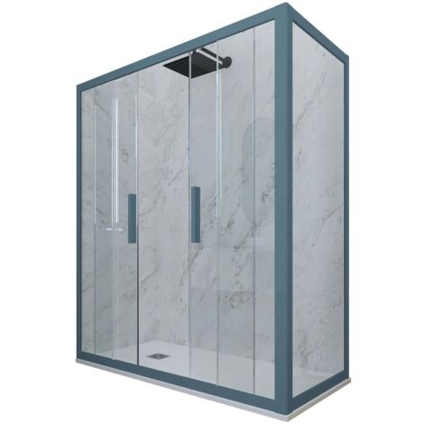 Box doccia 80x160 2 ante scorrevole h 200 Blu Navy Glam Duo