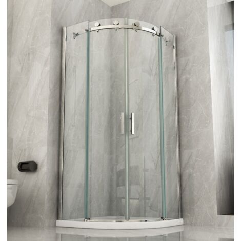Box Doccia 80x80 90x90 8 mm 2 Ante Scorrevole Tondo Circolare in Vetro Cristallo - Misura Semicircolare 90x90