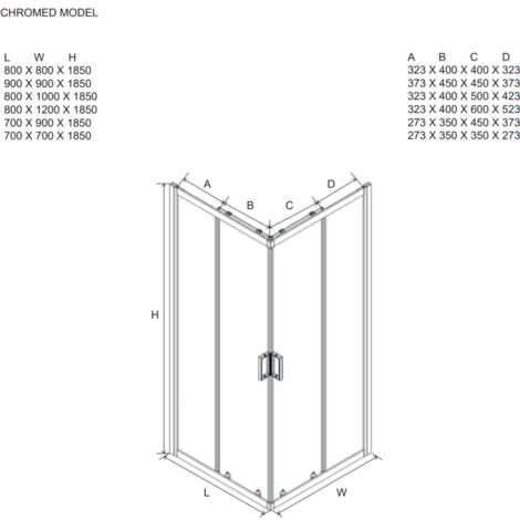 Box Doccia 80X80 Quadrato Cristallo Opaco 6 Mm  Giada