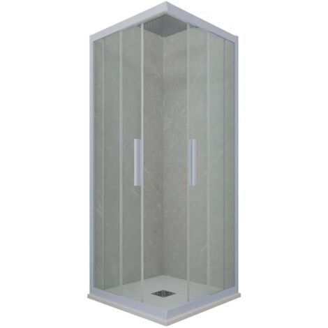 Box doccia 80x90 angolare scorrevole Blu Vintage h 200 Kolors