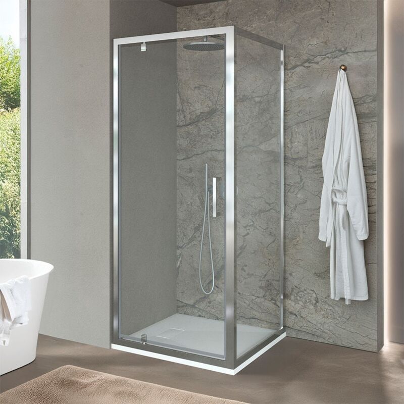 Inbagno Box Doccia Angolare 80x90 Cm Con Porta Battente In Cristall...