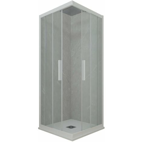 Box doccia 90x110 angolare scorrevole Bianco Matt h 200 Kolors