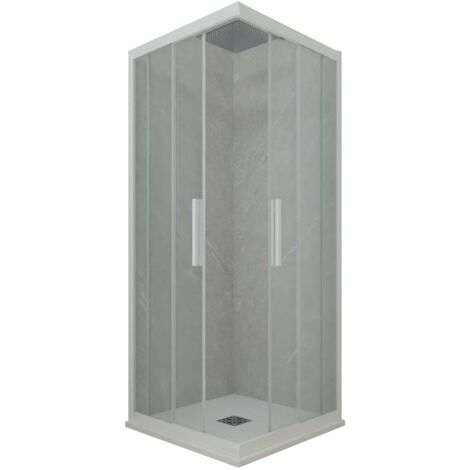 Box doccia 90x120 angolare scorrevole Bianco Matt h 200 Kolors