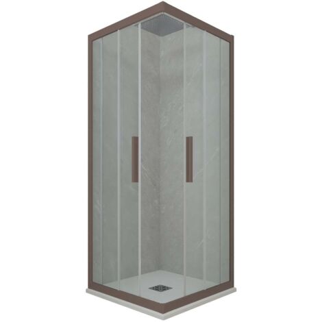 Box doccia 90x120 angolare scorrevole Chocolate h 200 Kolors