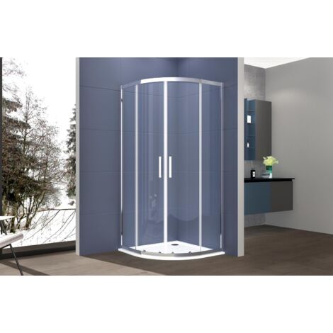 Box doccia 90x90 cm semicircolare angolare H195 cm ELIA Cromato