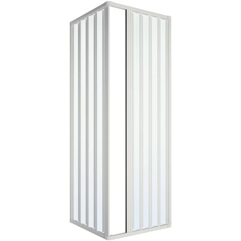 Box doccia a due lati in pvc h185 bianco, misura 120x80