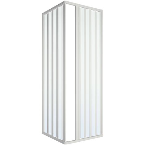 Box doccia a due lati in pvc h185 bianco, misura 140x70