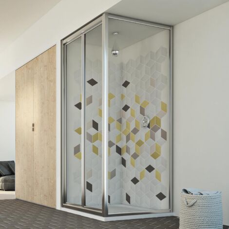 Box doccia a libro vetro trasparente h 198 mod. Urban Duo P 70x90 ap. 90 cm