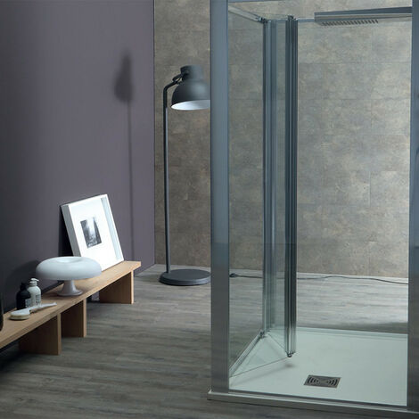 Box Doccia a Muro 3 Lati 80x100x80 cm FPS30 con Porta a Soffietto Doppio Senso - Reversibile