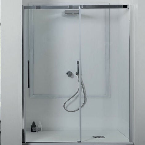 Box Doccia a Nicchia 130 cm 8PSC15 Porta Scorrevole - Altezza 200 cm - Apertura e Chiusura Soft Close Anticalcare Sgancio Rapido