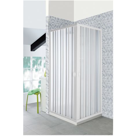Box Doccia a Soffietto 80x100 in PVC Riducibile a 70x90 con Apertura Laterale