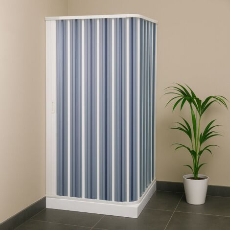 Box doccia a soffietto a due lati in pvc guide estensibili aperture reversibili misure 68-80 x 68-80 cm - confezione 1