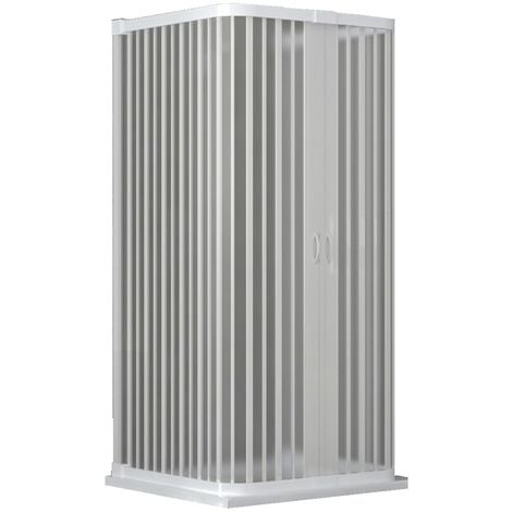 Box doccia a soffietto su tre lati in pvc ingresso centrale, misura 70x80x70