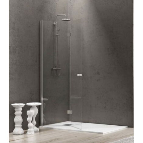 Box doccia a soffietto walk-in 80 cm in cristallo temperato 6 mm profilo CromoS7