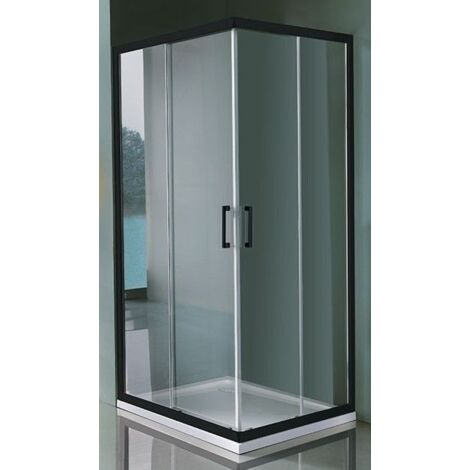 Box doccia ad angolo a quattro ante Samo Cee Art B0916  Nero Opaco - 75 cm (75-77)