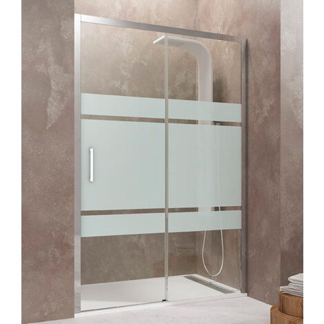 Box doccia AKTUAL fisso + scorrevole, Finiture: Frost - Estensione: 167-173 cm