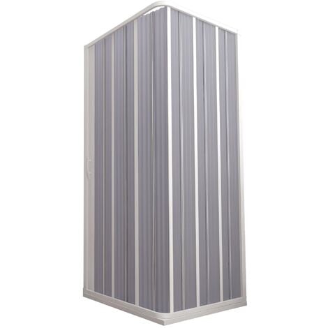 Box Doccia Angolare 1 Anta a Soffietto in PVC Apertura Laterale H185 cm Dorini Bianco 80x80 cm