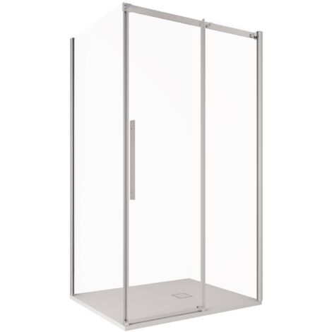 Box Doccia Angolare 1 Anta Scorrevole in Cristallo Trasparente 8mm H200 Bonussi Eliane 70x100 cm