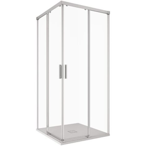 Box Doccia Angolare 110x120 cm 2 Ante Scorrevoli in Cristallo Trasparente 6mm H195 Bonussi Grace