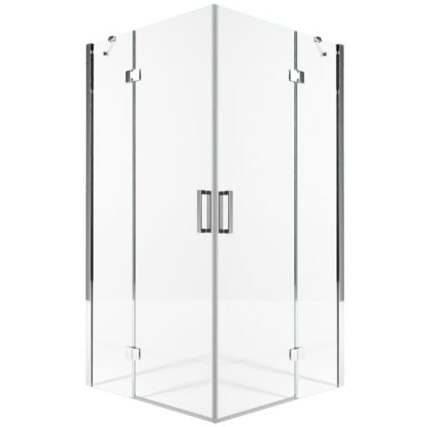 Box Doccia Angolare 140x140 cm 2 Ante Battenti in Cristallo Trasparente 8mm H195 Bonussi Ilenia