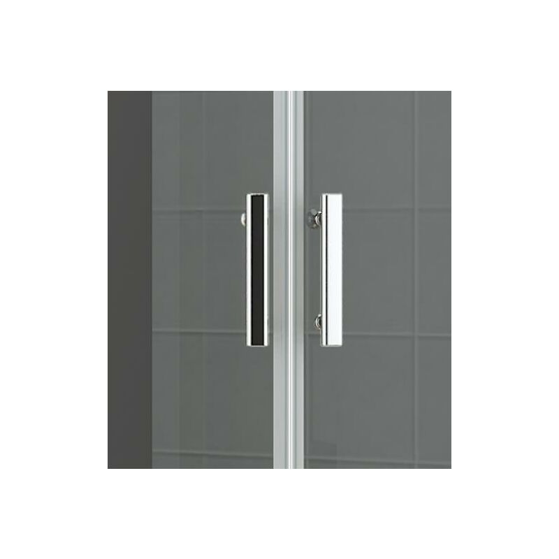 Doccia Itria 70x100cm Reversibile Vetri Fume 6mm Telaio in Alluminio