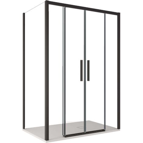 Box Doccia Angolare 2 Ante Scorrevoli in Cristallo Trasparente 6mm H195 Bonussi Eliane 70x140 cm