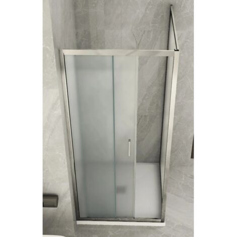 Box Doccia Angolare 6mm Opaco Anta Fissa Porta Scorrevole Anticalcare Cristallo - Misura Box Angolare 60x115