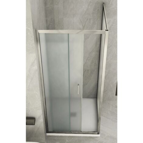 Box Doccia Angolare 6mm Opaco Anta Fissa Porta Scorrevole Anticalcare Cristallo - Misura Box Angolare 65x105