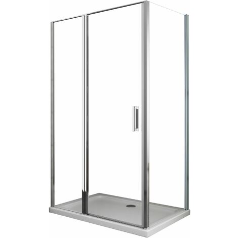 Box Doccia angolare 70x120 cm 1 anta Battente in Cristallo trasparente 6mm H190 Best