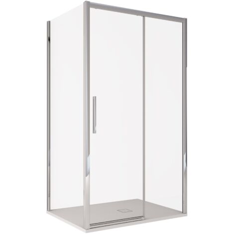 Box Doccia Angolare 70x140 cm 1 Anta Scorrevoe in Cristallo Trasparente 6mm H195 Bonussi Eliane