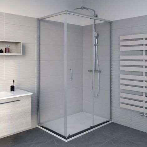 Box doccia angolare 70x140 cm Icon fisso + scorrevole con vetro trasparente
