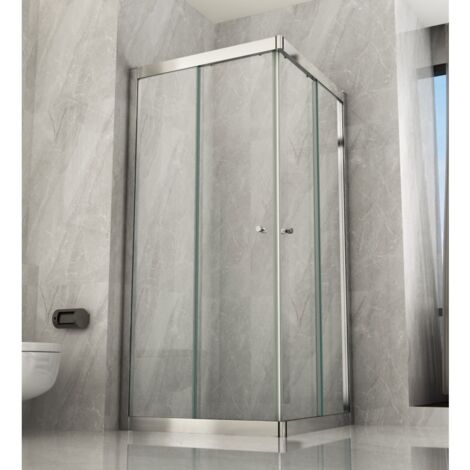 Box Doccia Angolare 70x90 100 120 80x100 120 2 Ante Scorrevole in Cristallo - Misura Box Angolare 80x100