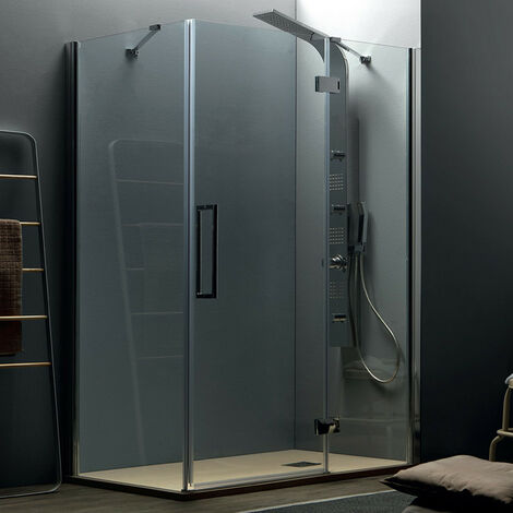 Box Doccia Angolare 70x90 cm TEPB43 - Porta Battente Abbinata a Lato Fisso - Reversibile