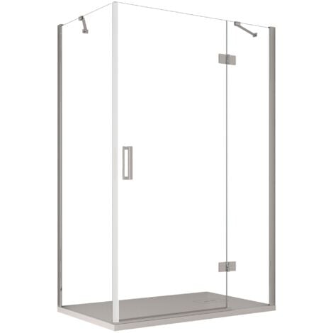 Box Doccia Angolare 75x110 cm 1 Anta Battente in Cristallo Trasparente 8mm H195 Bonussi Ilenia