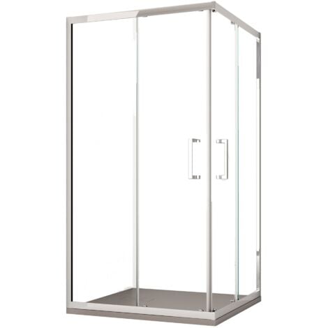 Box Doccia Angolare 75x110 cm 2 Ante Scorrevoli in Cristallo trasparente 6mm H195 Bonussi Sasha