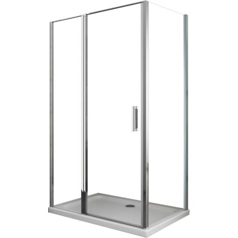 Box Doccia angolare 75x120 cm 1 anta Battente in Cristallo trasparente 6mm H190 Best