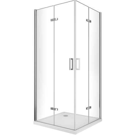 Box Doccia angolare 75x95 cm 2 ante Battenti in Cristallo trasparente 6mm H190