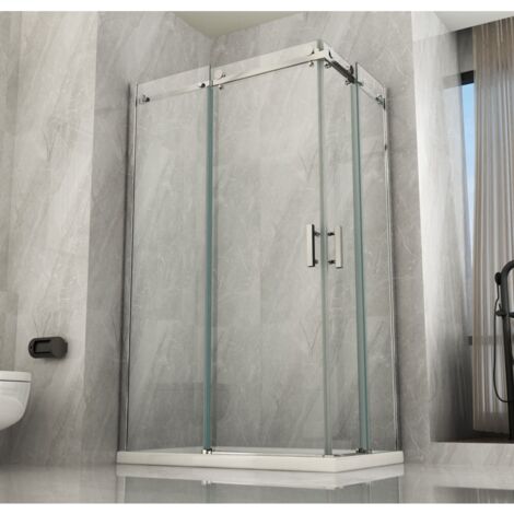 Box Doccia Angolare 8 mm 2 Lati Porte Scorrevole 70 x 80 90 100 120 in Cristallo - Misura Box Angolare 100x100