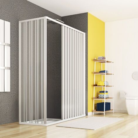 Box doccia angolare 80x100 a soffietto in PVC con apertura centrale Teti