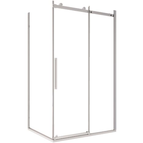 Box Doccia Angolare 80x100 cm 1 Anta Scorrevole in Cristallo Trasparente 8mm H195 Bonussi Elise 3.0