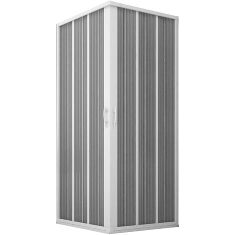 Box Doccia Angolare 80x100 cm 2 Ante a Soffietto in PVC Apertura Centrale H185 cm Dorini Bianco