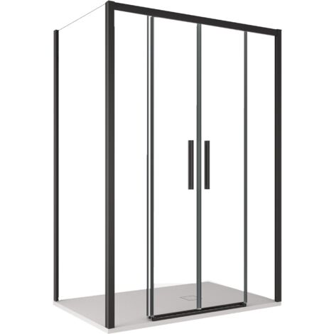 Box Doccia Angolare 80x140 cm 2 Ante Scorrevoli in Cristallo Trasparente 6mm H195 Bonussi Eliane