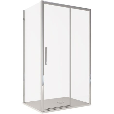 Box Doccia Angolare 80x150 cm 1 Anta Scorrevole in Cristallo Trasparente 6mm H195 Bonussi Eliane