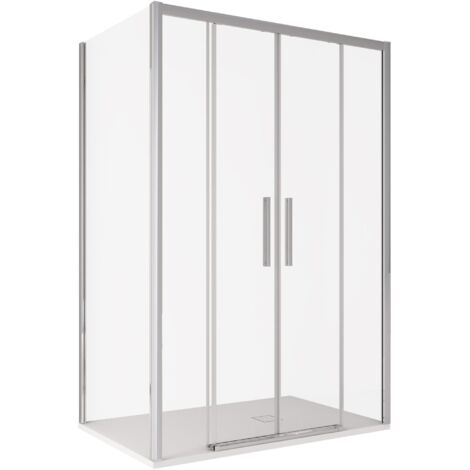 Box Doccia Angolare 80x170 cm 2 Ante Scorrevoli in Cristallo Trasparente 6mm H195 Bonussi Eliane
