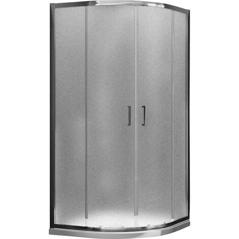 Box Doccia Angolare 80x80 cm 2 Ante Scorrevoli in Cristallo Opaco 6mm H185 Fosterberg Dragor