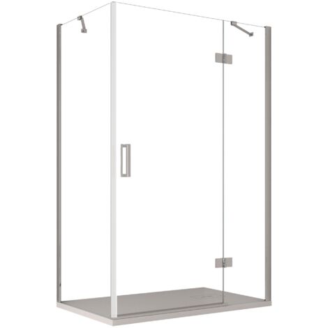 Box Doccia Angolare 90x80 cm 1 Anta Battente in Cristallo Trasparente 8mm H195 Bonussi Ilenia