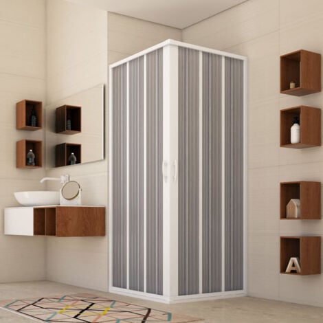 Box doccia angolare a soffietto con profili in PVC  da