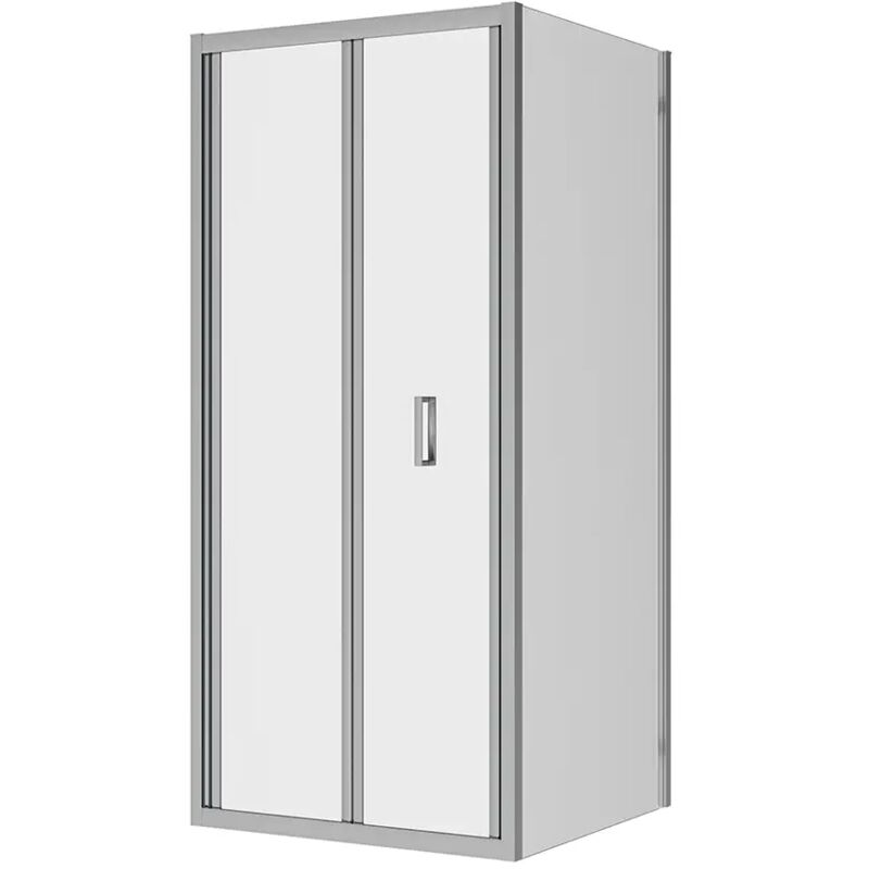 Parama - Cabine de douche 70x70 cm Cabine de douche angulaire Ouverture livre avec paroi fixe Profilés aluminium Chrome Verre transparent 6mm h190